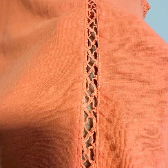 Sundance Eyelet V-Neck Orange Short Sleeve Casual Top Size XXL - Picture 8 of 13